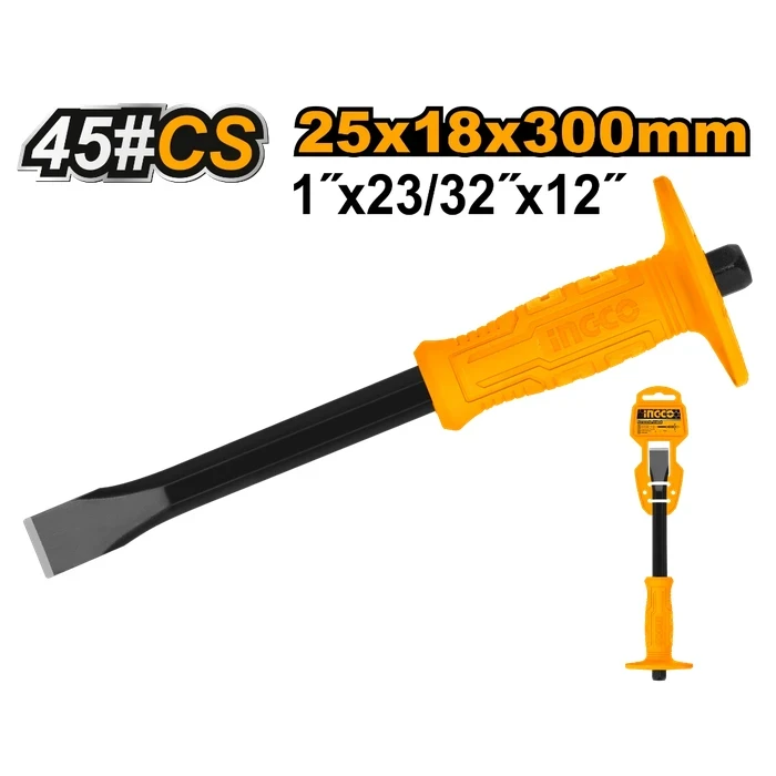 INGCO 12mm (1/2") Professional Wood Chisel | Heavy-Duty Chromium-Vanadium Cr-V Carbon Alloy Steel Carpentry Joinery Tool with 140mm Blade Length | HWC0812