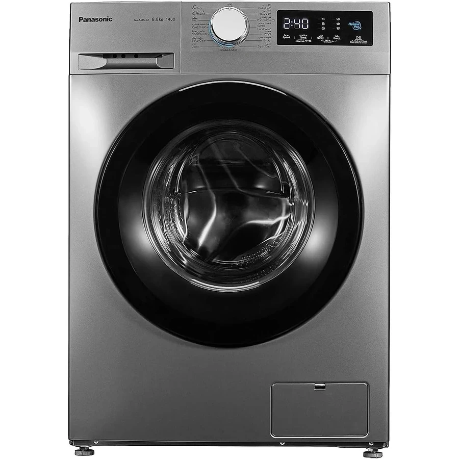 Panasonic 8 Kg Inverter Front Load Washing Machine | Fully Automatic Dark Silver Washer with Abaya Wash, Pause & Add, 16 Programs & Quick Wash 15 | NA-148MG4LN1