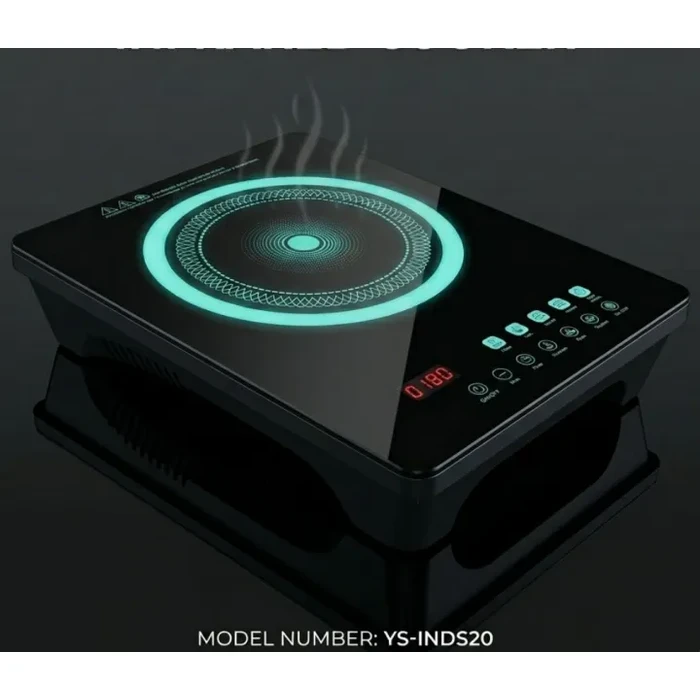 Yasuda Premium Single Induction Cooker | High-Efficiency Black Crystal Glass Touch Control Stove | Advanced Overheat & Voltage Protection Matrix | YS-INDS20
