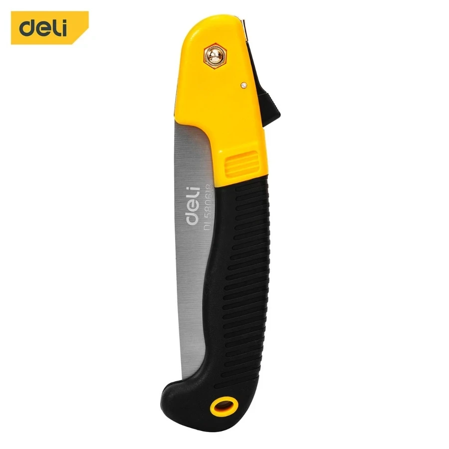Deli 7" (180mm) Professional Folding Pruning Saw | High-Durability SK5 Steel Blade with Triple-Grinding Teeth & Safety Lock Mechanism | EDL580618