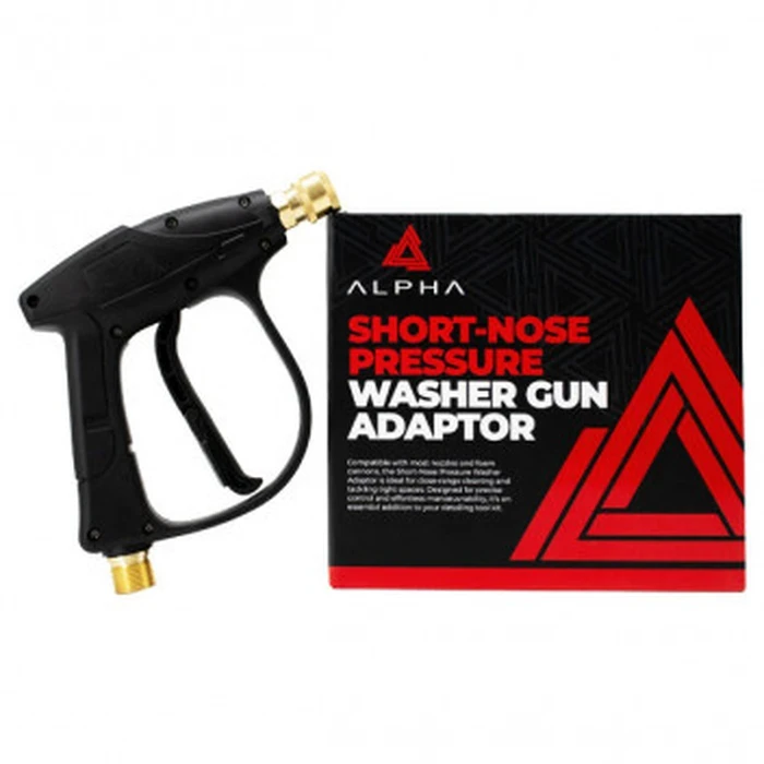 Compact Ergonomic Short Trigger High-Pressure Washer Gun with 1/4" Quick-Release Outlet & Multi-Hose Connectors