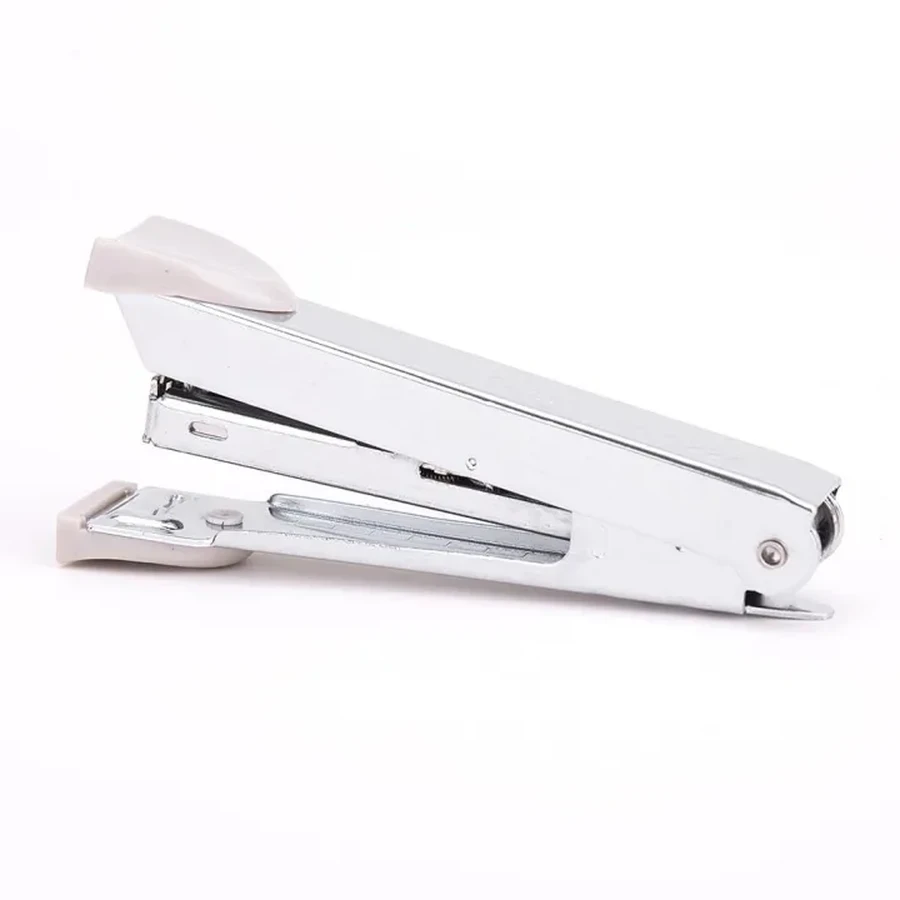 Deli 15-Sheet Desktop Stapler (No. 10 Staples, 50-Pin Load) | Chrome Metal Body with Integrated Remover (Blue, Black, Grey) | E0224