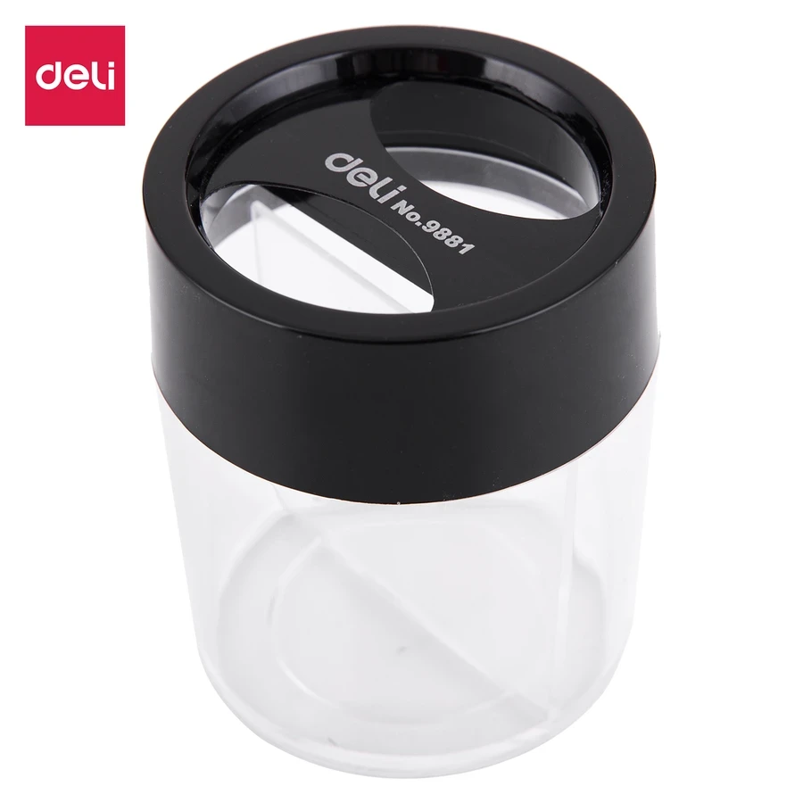 Deli Standing Magnetic Clip Dispenser | Clear Desktop Organizer Container for Paper Clips, Pins & Small Desk Accessories (Pack of 6) | E9881