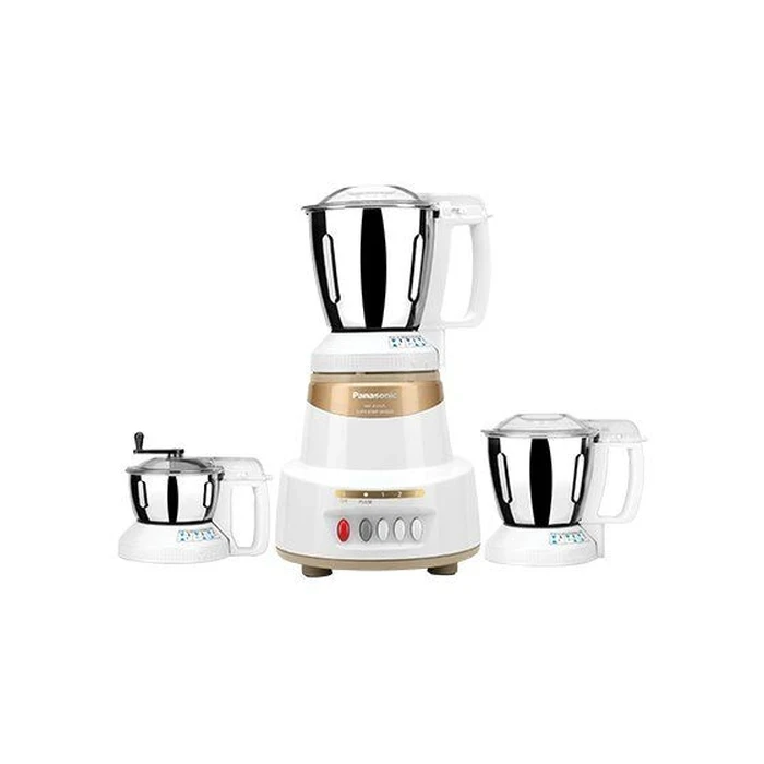 Panasonic 550W / 600W Elements Mixer Grinder with 3 Stainless Steel Jars | Mechanical Locking System High Torque Motor | Wet Dry Blending Chutney Grinding Coral Blue, Marble Silver, Marble Gold | MX-A