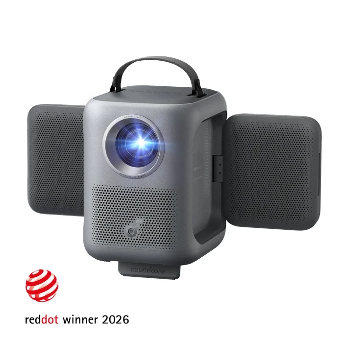 Anker Soundcore Nebula P1i 1080p Smart Portable Projector | TÜV 380 ANSI Lumens, Flippable Dual 10W Dolby Speakers & Google TV | UK Black