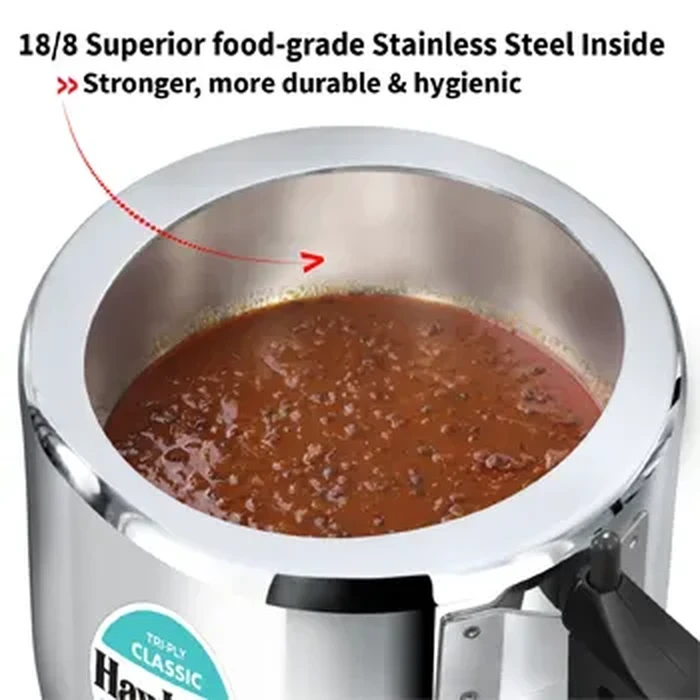 Hawkins Classic 3L Tall Tri-Ply Stainless Steel Pressure Cooker | Wider Mouth, 3mm Extra-Thick Heat Diffusing Body | Gas & Induction Friendly | Model SSTCL3T