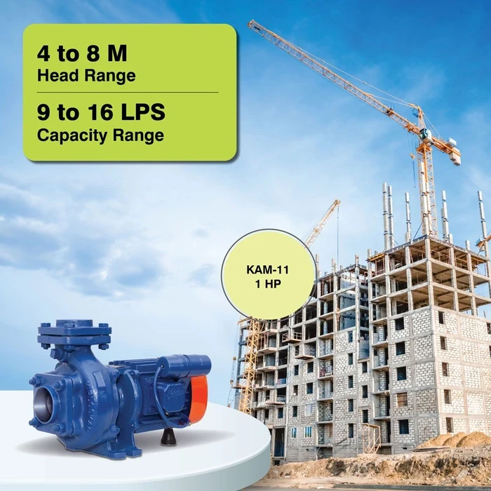 Kirloskar KAM Series Heavy-Duty High-Discharge Centrifugal Monobloc Pump | CED Anti-Rust Coated Water Pump for Flood Irrigation, Construction & Bulk Transfer
