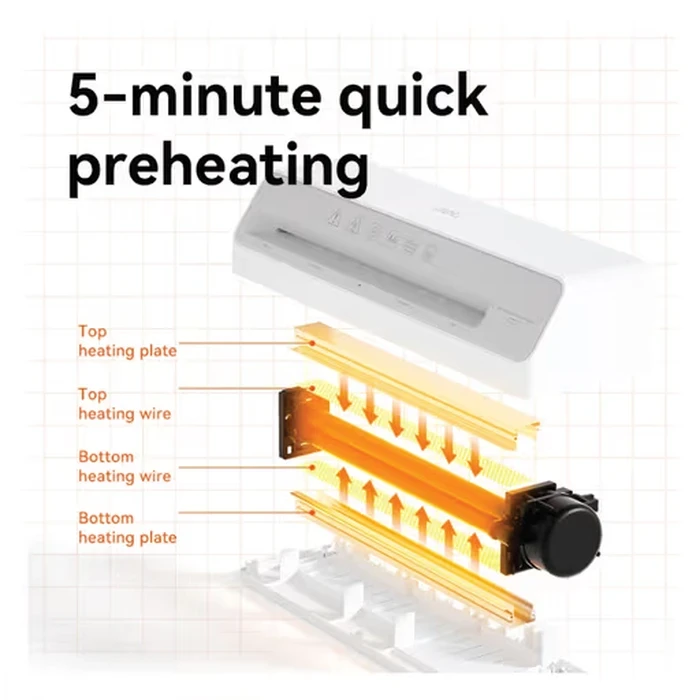 Deli Compact A4 Personal Desktop Laminator | 270mm/min Dual-Roller Thermal Sealer | Overheating Protection & 5-Min Preheat | ET100