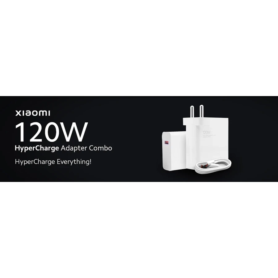 Xiaomi 120W HyperCharge Combo 40599 - Single Port USB Fast Wall Charger for Laptops, Tablets, and Phones