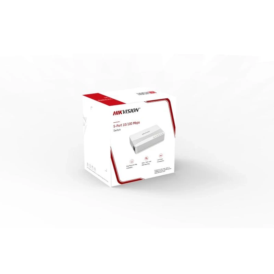 Hikvision Fast Ethernet Unmanaged SOHO Switch | Plug & Play 2kV Surge Protected Desktop Data Hub Eco-Efficient ABS Casing | DS-3E0105D-O (5-Port 1Gbps) / DS-3E0108D-O (8-Port 1.6Gbps)