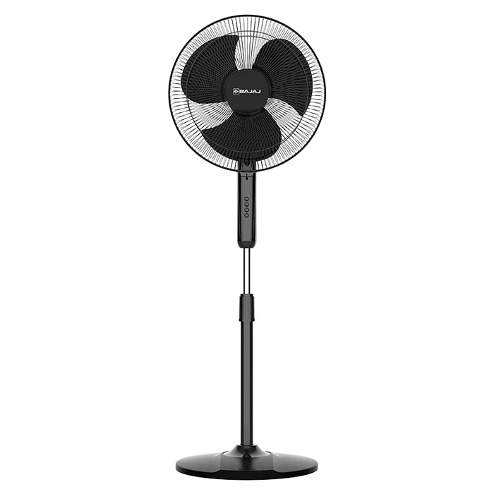 Bajaj Neo Spectrum 400MM High Speed Pedestal Fan | 2150 RPM 100% Copper Motor 90 CMM Thermal Overload Protector All Black 252060