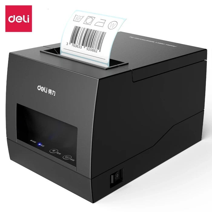 DELI 3.0" Dual-Mode Direct Thermal Receipt & Barcode Label Printer | 90mm/s 203 DPI USB & Bluetooth Desktop POS Machine | E886BW