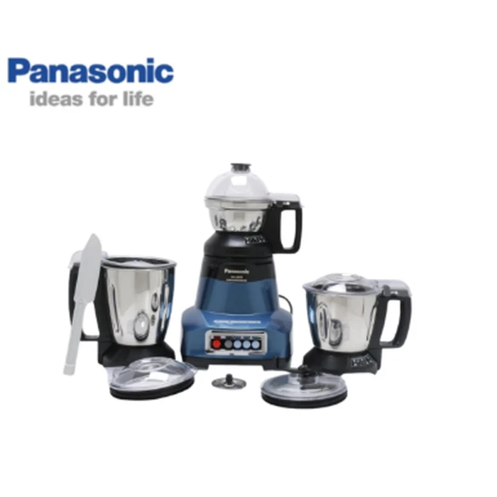 Panasonic 750W Trimax Series Mixer Grinder with 3 Stainless Steel Jars | Copper Motor SS304 Blades & Overload Protection (Black / Blue / Pista) - MX-GN5003