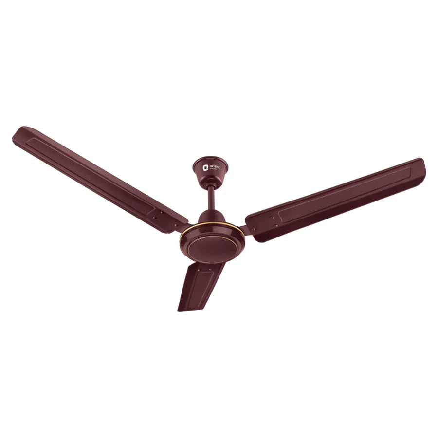 Orient Rapid Air High-Speed Ceiling Fan 1200mm | 52W Energy Efficient | 380 RPM | 210 CMM Airflow | Brown & White