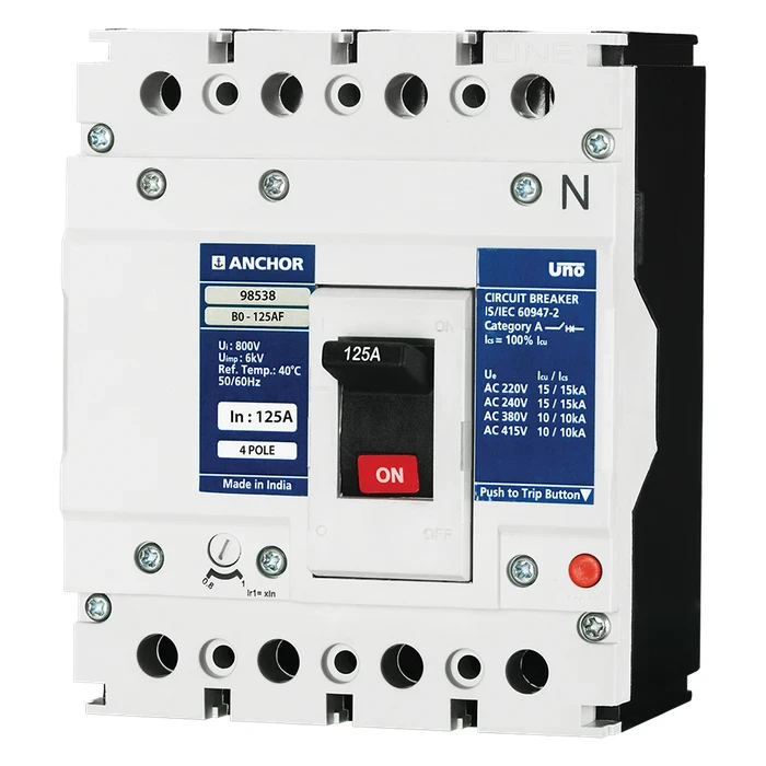 Anchor UNO B0 MCCB | 125A - 250A Range | 250AF 25kA | ATFM 3P & 4P Protection Logic
