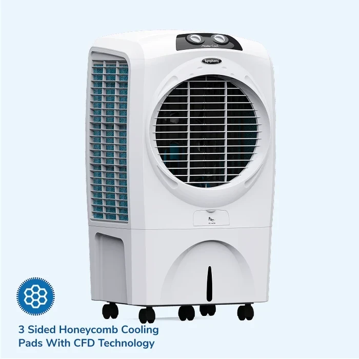 Symphony Mastercool 70XL+ Large Room Air Cooler | 70L Tank Capacity High-Efficiency Honeycomb Media | 185W Energy Saving Fan Covers 43m² CFD Technology Auto Louver Wide Air Spread