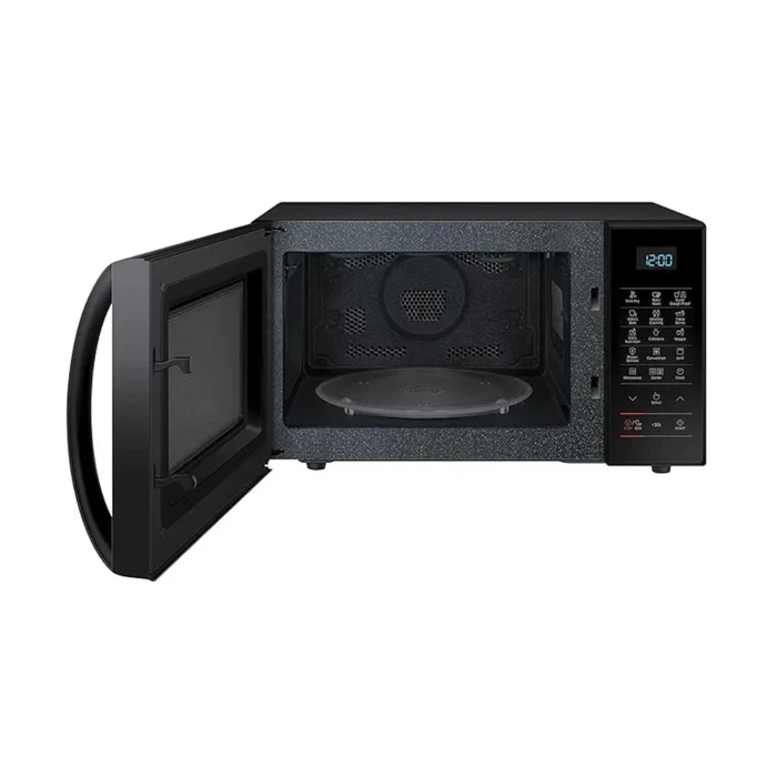 Samsung 21L CE77JD-QB1/IM Convection Microwave Oven | SlimFry™ Technology Roti & Naan Maker Curd Mode Ceramic Enamel Black Flower Pattern
