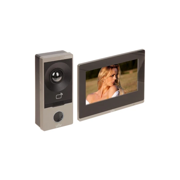 UNV Villa Video Doorphone Kit with 7" Ultra-Thin Touch Screen, 2MP WDR Camera, Mifare Card Reader, Wi-Fi & App Unlock | Model No. KIT/201S/372S
