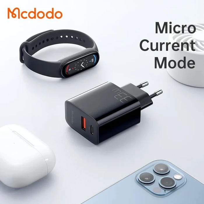 MCDODO 33W PD Fast Charging Adapter | Dual-Output USB-C & USB-A Power Matrix | Fireproof V0 Matrix | CH-092