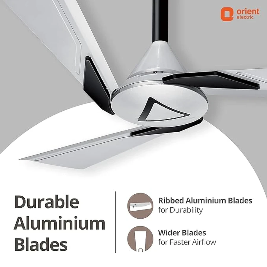 Orient Orina Ceiling Fan 60W | 1200mm Sweep | Touch Control Switch | Oscillating Feature | Pearl White Black & Copper Brown
