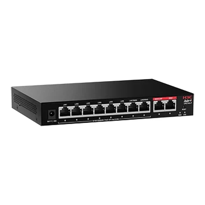 H3C UR210G-P 10-Port Multi-WAN Gigabit PoE+ Enterprise Router Gateway | 75W PoE Budget 200 Clients & Integrated 120+ AP Controller | H3C Series - UR210G-P