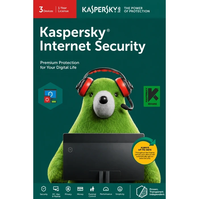 Kaspersky Internet Security Multi-Device PC & Mobile Software | Bank-Grade Payment Encryption & Anti-Tracker Shield | VPN & Webcam Protection Activation Code | 1-User / 3-User