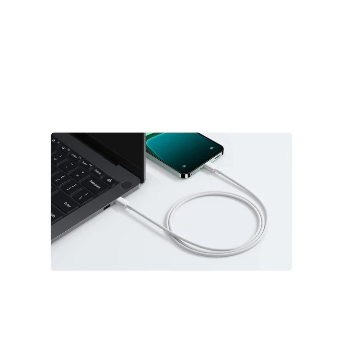Xiaomi 3A Braided USB-C to USB-C Cable (1m) | Fast Charging Cord with PD3.0, QC3.0 & 480Mbps Data Transfer | White - 3A-CC-1M