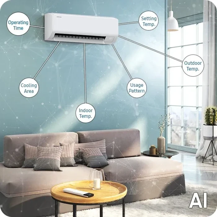 Samsung 1 Ton Hot & Cold AI Inverter Air Conditioner | 5-Star Energy Rating Smart WiFi Voice Control | 5-Step Convertible Copper Condenser 4-Way Auto Swing | AR50F12C1RHNRC