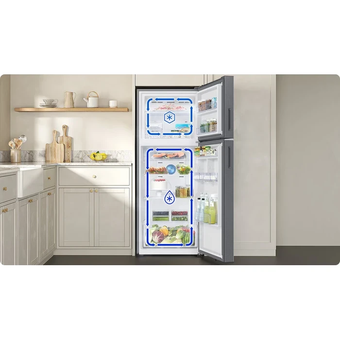 Samsung 419L RT45DG6A2BSLHL Double Door Refrigerator | Wi-Fi SmartThings AI Energy Mode 5-in-1 Convertible Twin Cooling Plus EZ Clean Steel