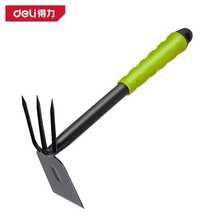 Deli Professional 31cm Dual-Use Gardening Hoe | Heavy-Duty Durable Steel Digging & Cultivating Combination Tool with High-Visibility Ergonomic Yellow Handle | EDL580814