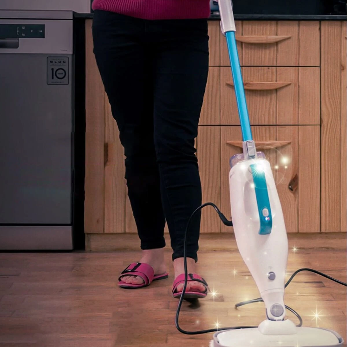 Yasuda YS-VCM15S 1500W Steam Cleaner Mop - 15 Sec Heat-up, 100°C Sanitization, Chemical-Free (Dark Blue)