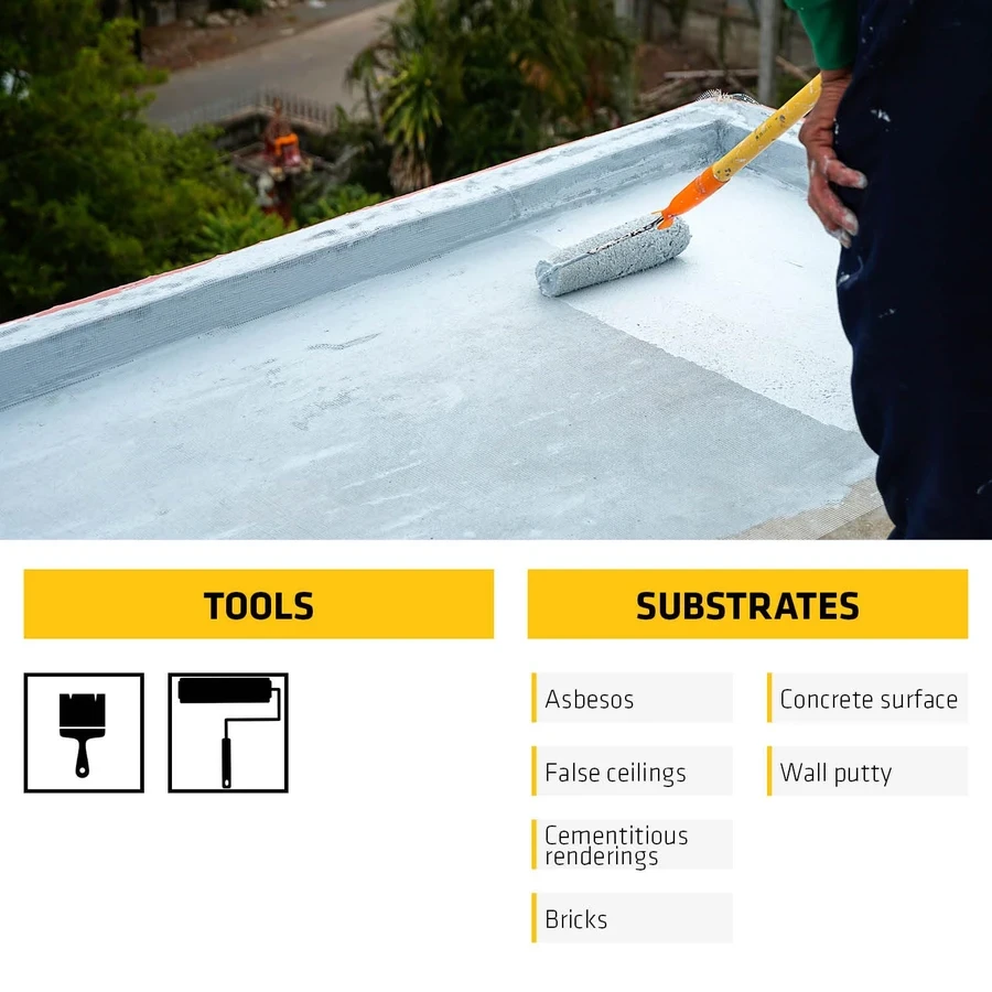 Sika Cool Coat Heat Reflective Waterproofing 10Kg Coolcoat_123 | Acrylic Polymer Base | Solar Reflective White | Waterproof | Compact