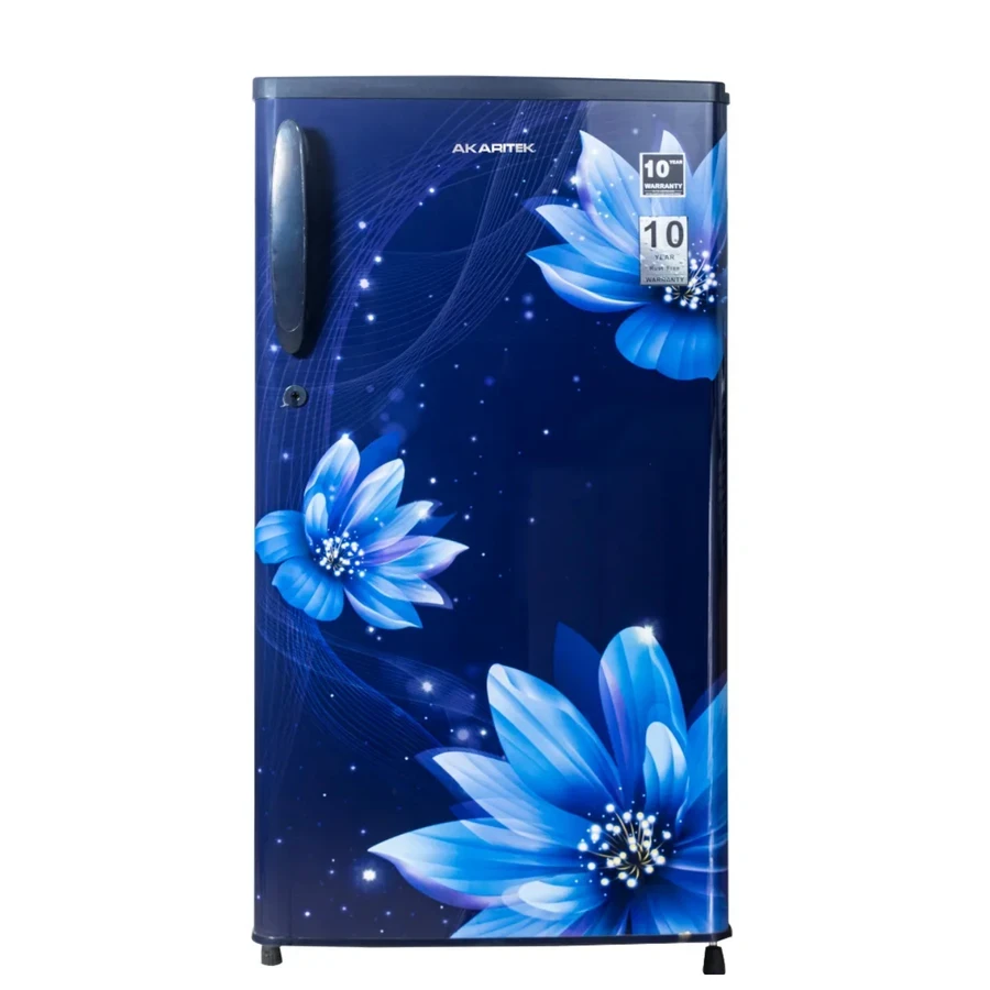 Akaritek Single Door Refrigerator Series | 180L & 190L Capacity | Energy Saving A+++ | Floral PCM Finish | AK-RSG Series Red & Blue