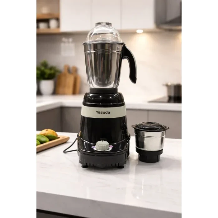 Yasuda Spark 550W Mixer Grinder | Durable Stainless Steel Body | 2 Jars with Flow Breakers Anti-Rust Blades Unbreakable Transparent Lids | YS-2600U