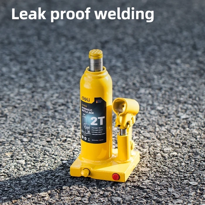 Deli Tools 2-Ton Hydraulic Bottle Jack | Heavy-Duty Welded Auto Lift with Safety Valve (180mm - 333mm) | EDQ71002