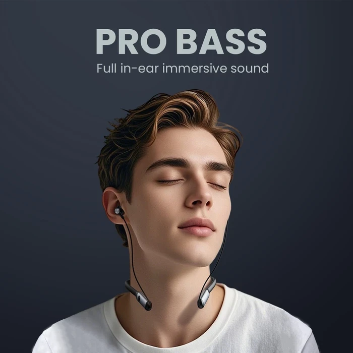 Digicom Flex 4 Wireless Neckband In-Ear Headphone | 20-Hour Playtime Logic | Dual Pairing & 10mm Drivers | IPX4 Water Resistant | Black