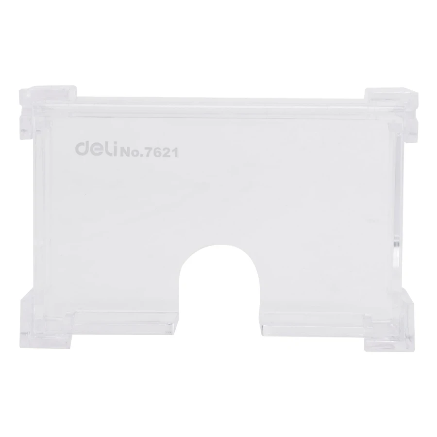 Deli Transparent GPPS Business Card Holder (103x68x34mm) | Top-View Access Durable Desktop Visiting Card Display Stand | E7621