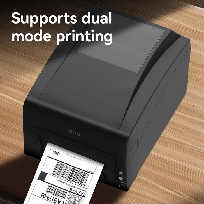 Deli 4" High-Speed Thermal Transfer Industrial Barcode Printer | 150mm/s USB, Serial & LAN Network Desktop Label Printer | ES351
