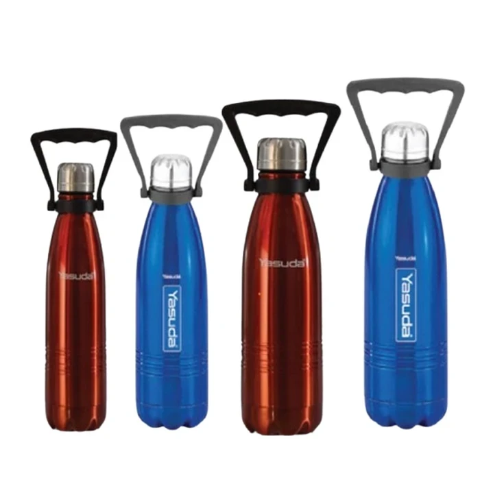 Yasuda 750ML Vacuum Bottle Flask | Long Duration Hot & Cold Stainless Steel Water Bottle | Copper Coating Insulation Leak Proof Travel Flask | YS-CB750 Red, YS-CB750 Stainless Steel, YS-CB750 Metallic