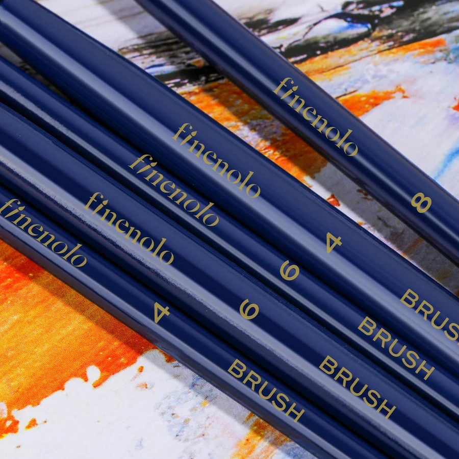 Deli 6-Piece Water Colour Brush Set | Soft Nylon Bristles, Solid Birch Wood Barrels & Portable Case | EC277