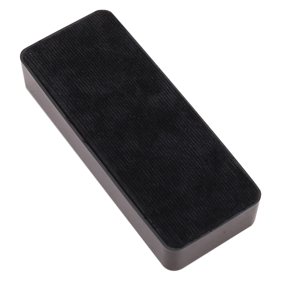 Deli Standard Size Dry-Erase Whiteboard Eraser (125x50mm) | Durable Plastic Body with Non-Scratch Corduroy Lint Pad (Black) | E7834