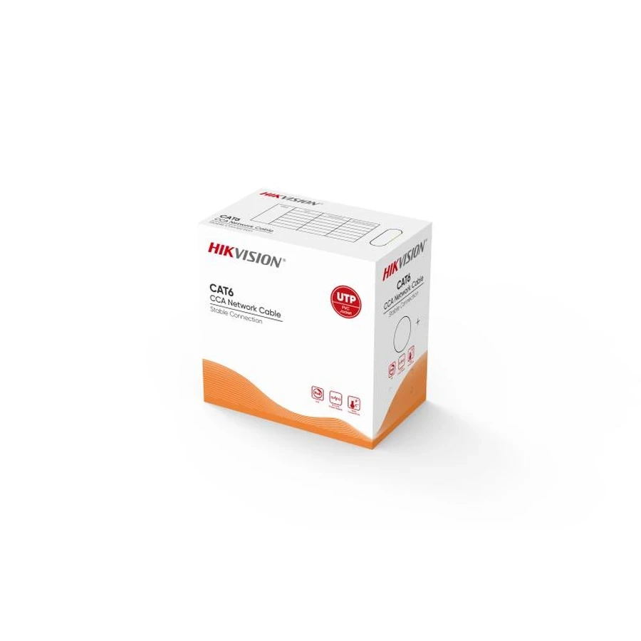 Hikvision DS-1LN6UU-CCA CAT6 U/UTP Network Cable | 23AWG 0.57mm | 305m Grey PVC Sheath | CPR Eca Flame Retardant | Fluke Test Passed