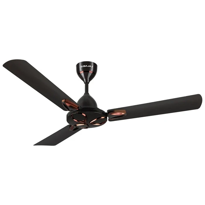 Bajaj Novella 14EE 1400mm (56") High-Air-Delivery Ceiling Fan | 255 CMM 60W 100% Copper Motor Anti-Dust with Petal Metallic Trim - Elegant Brown | Model 251747EE