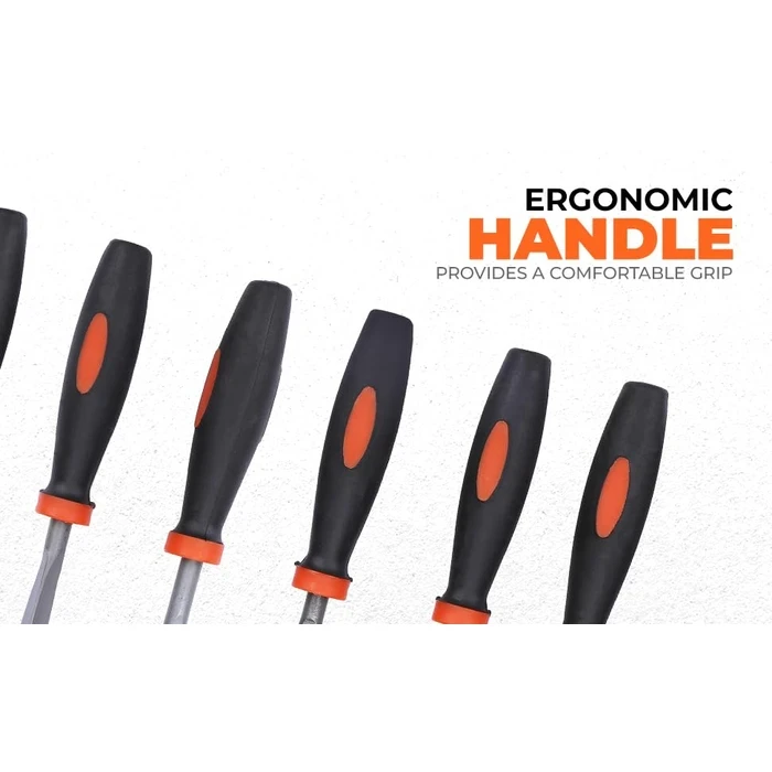 BLACK+DECKER 6-Piece Precision Alloy Steel Needle File Set | Ergonomic Anti-Slip Grip Jewelry & Craft Deburring Kit | BDHT22148