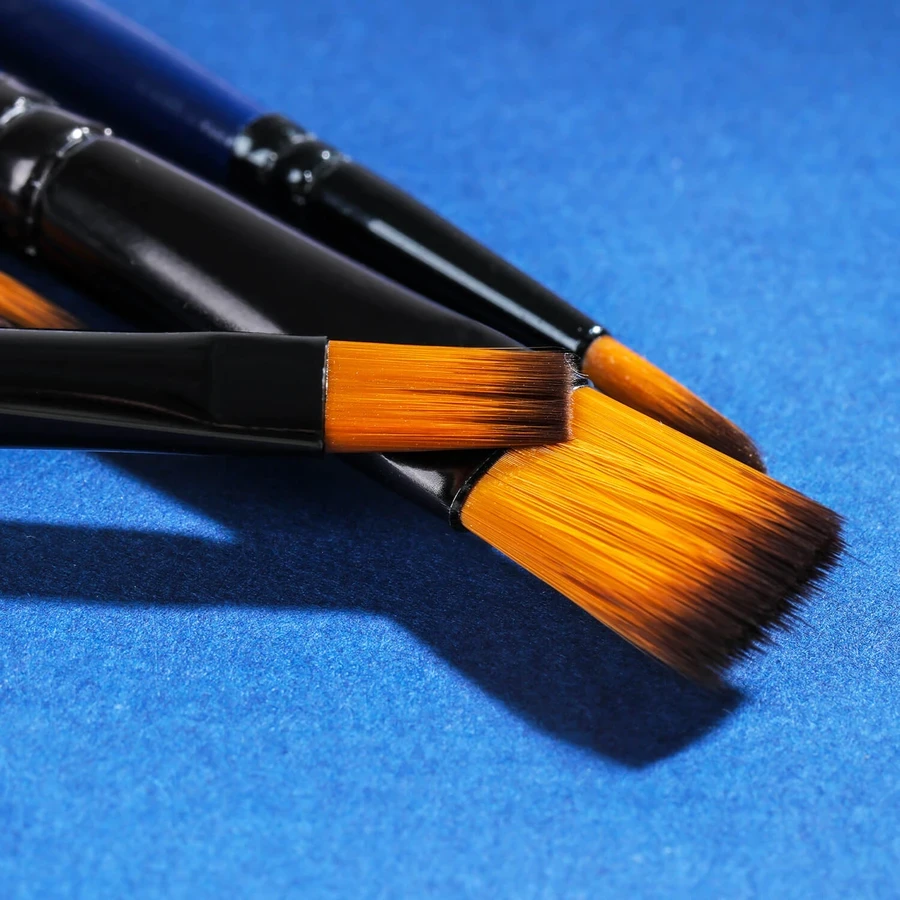 Deli 6-Piece Water Colour Brush Set | Soft Nylon Bristles, Solid Birch Wood Barrels & Portable Case | EC277