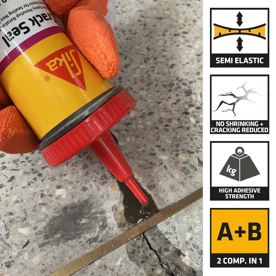 Sika Epoxy Crack Filler | Sikadur-20 Seals Hairline Cracks in Concrete Walls & Floors Before Waterproofing | For Tiles & Stone | 2-Part Resin | 140ml