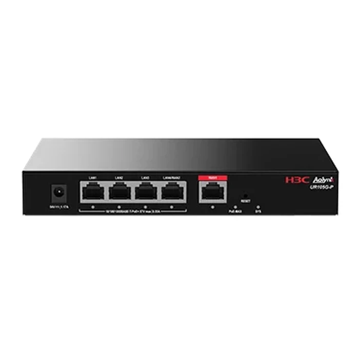 H3C UR105G-P 5-Port Gigabit PoE+ Enterprise Multi-WAN Router Gateway | 58W PoE Budget 100 Clients & Integrated 32 AP Controller | H3C Series - UR105G-P