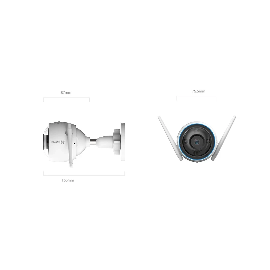 EZVIZ H3 2K Outdoor Wi-Fi Security Camera | IP67 Aluminum Body with AI Human & Vehicle Detection, 30m Color Night Vision, Strobe Siren & 512GB Support | CS-H3-R100-1H3WKFL