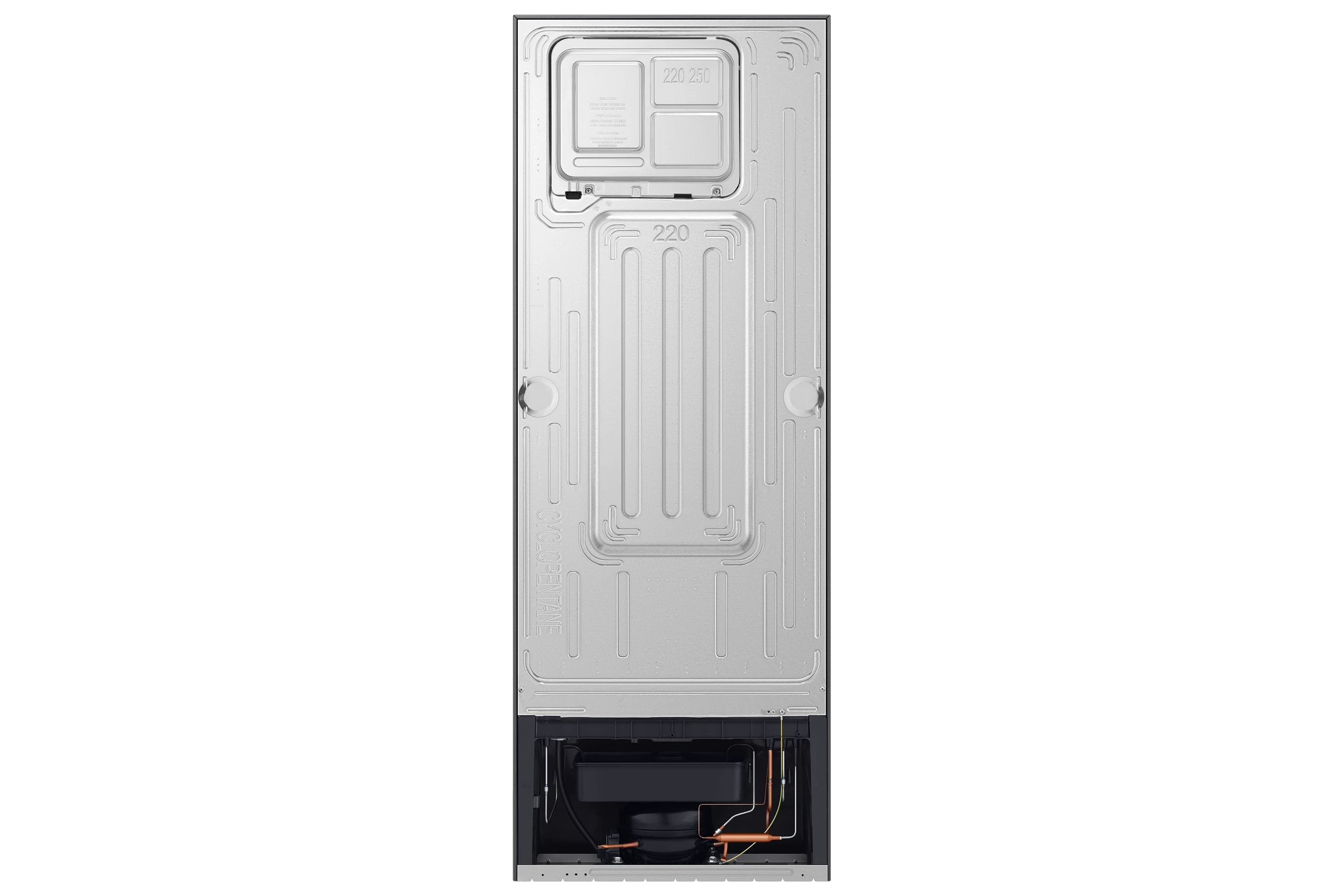 Samsung 253L Double Door Refrigerator | 236L Net Capacity Top Mount Freezer | Digital Inverter Compressor & Frost-Free Mono Cooling | Toughened Glass Shelves | Elegant Inox with Recessed Handles | RT4