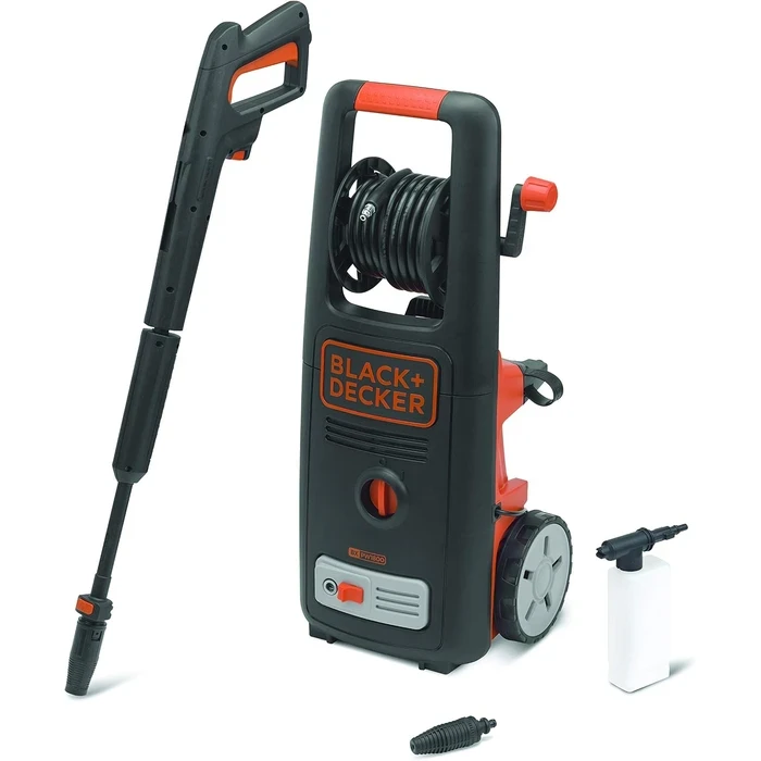 BLACK+DECKER 1800W 135 Bar High-Pressure Washer with Integrated Hose Reel & Turbo Nozzle | Heavy-Duty Wheeled Car & Patio Jet Cleaner | BXPW1800E-B5